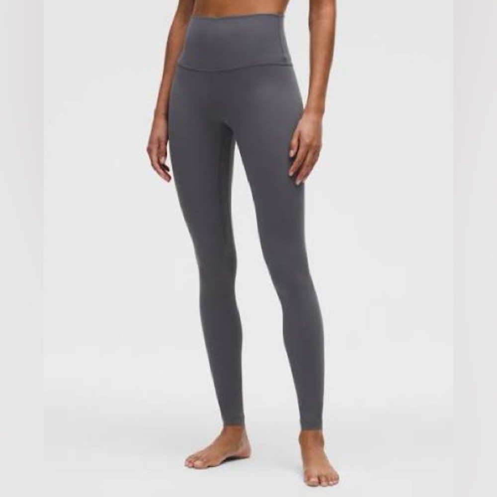 Lululemon Align SHR Nulu Gray High Rise Crop Leggings 2 $98